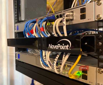 ethernet cables in cable organizer rack