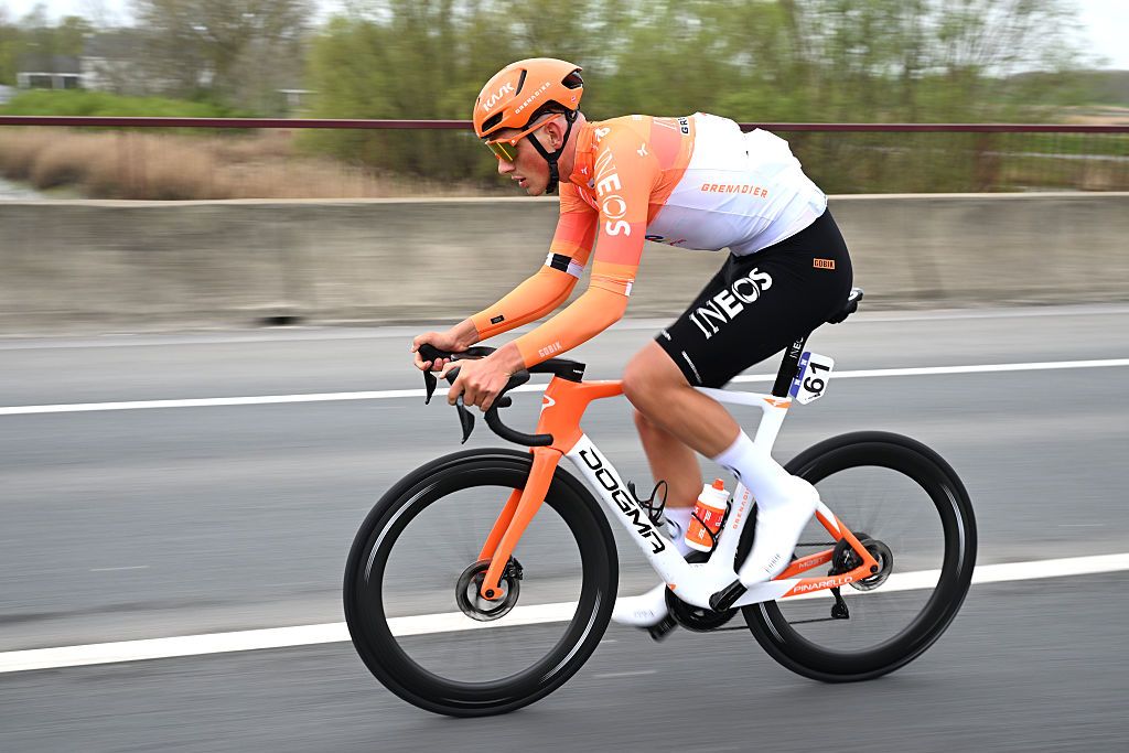 OUDENAARDE, BELGIUM - APRIL 05: Joshua Tarling of Great Britain and Team INEOS Grenadiers competes during the 110th Tour of Flanders - Ronde van Vlaanderen 2026 - Men&amp;apos;s Elite a 278.6km one day race from Antwerp to Oudenaarde / #UCIWT / on April 05, 2026 in Oudenaarde, Belgium. (Photo by Dario Belingheri/Getty Images)