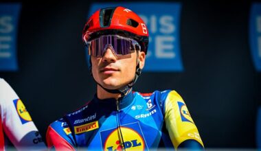 Juan Ayuso pictured at the start of the second stage of Paris-Nice