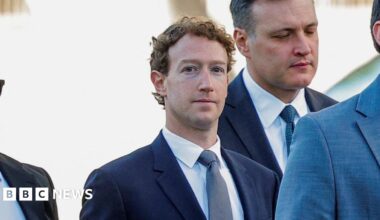 Mark Zuckerberg, Meta's co-founder and chief executive, in a blue suit and tie.