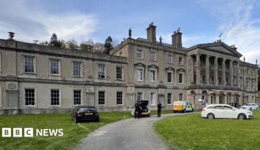 Police at Plas Glynllifon manor house