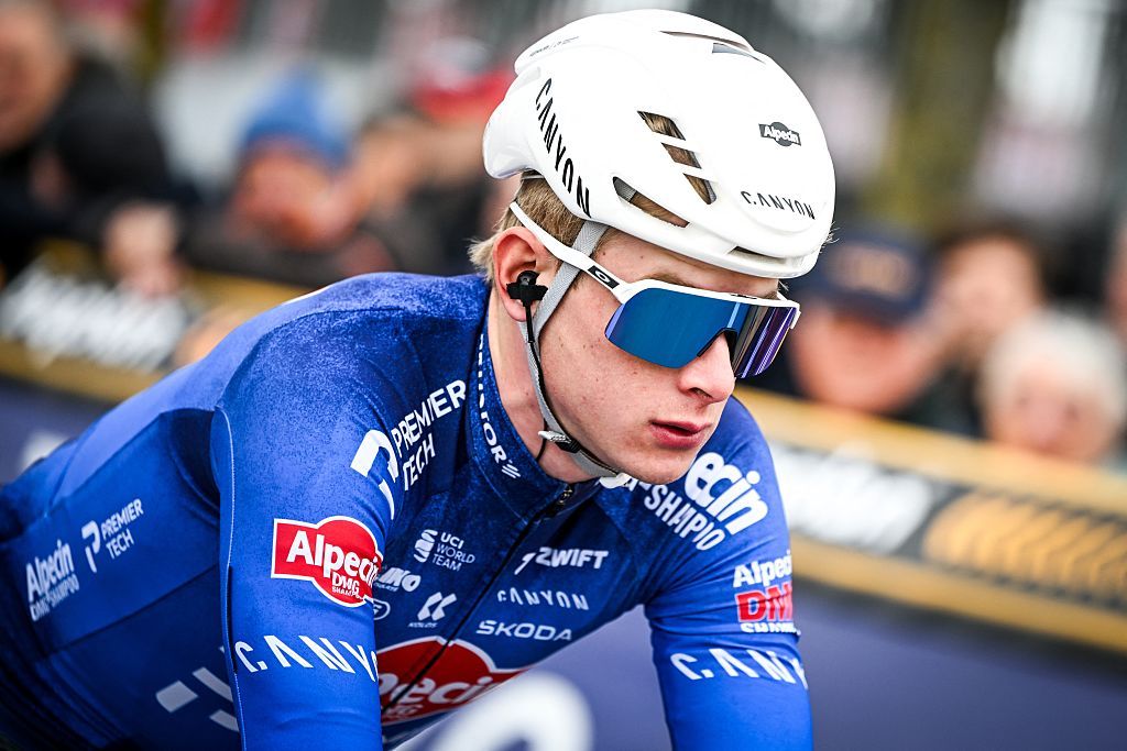 Dutch Tibor Del Grosso of Alpecin-Premier Tech pictured at the start of the 'E3 Saxo Bank Classic' one day cycling race, 208,8km from and to Harelbeke, on Friday 27 March 2026. BELGA PHOTO ELIAS ROM (Photo by ELIAS ROM / BELGA MAG / Belga / AFP via Getty Images)