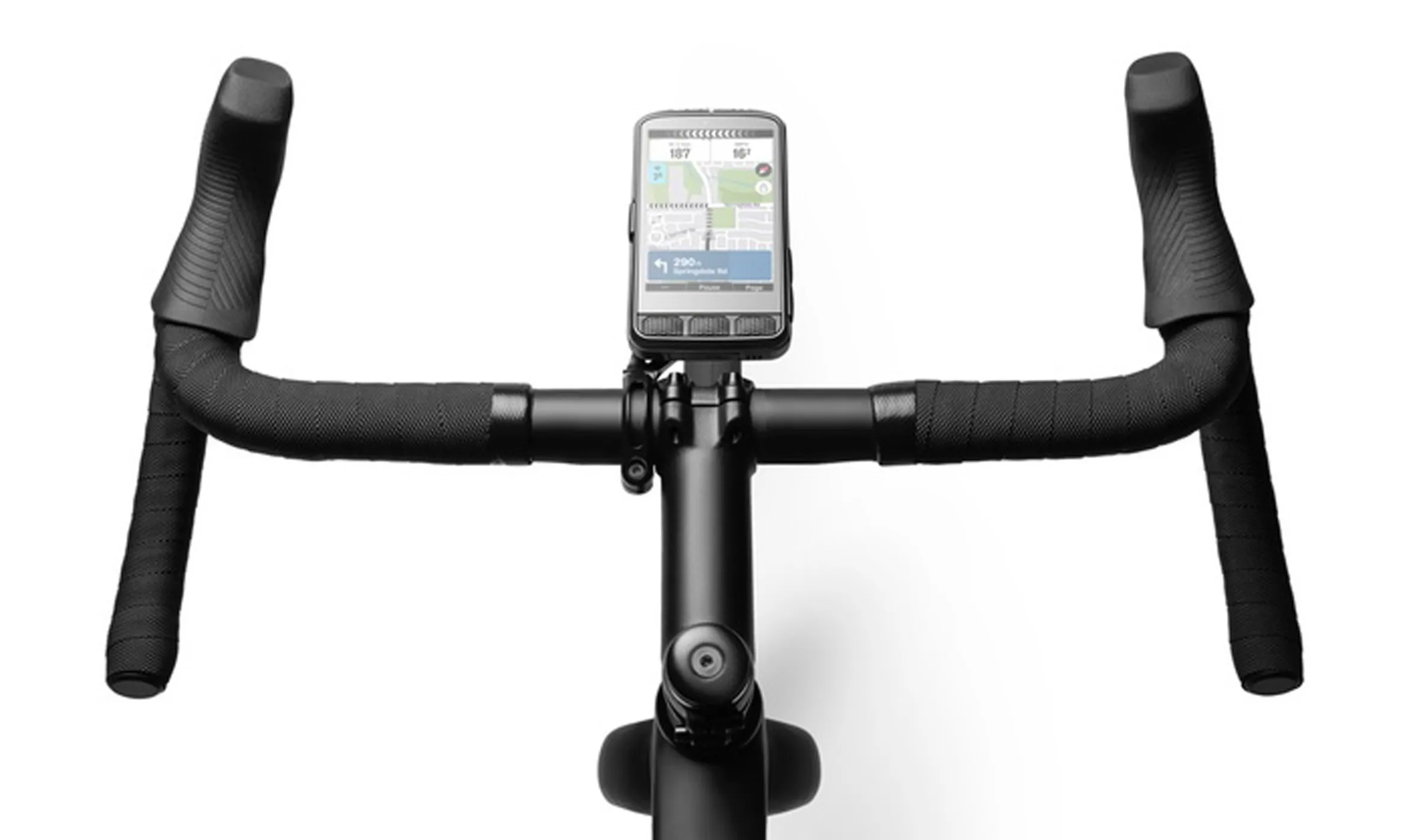 Wahoo ELEMNT ACE GPS Bike Computer mounted on bicycle handlebars.