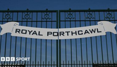 The gates to Royal Porthcawl Golf Club