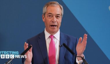 Reform UK leader Nigel Farage speaks during a press conference at the Wellington Hotel in central London.