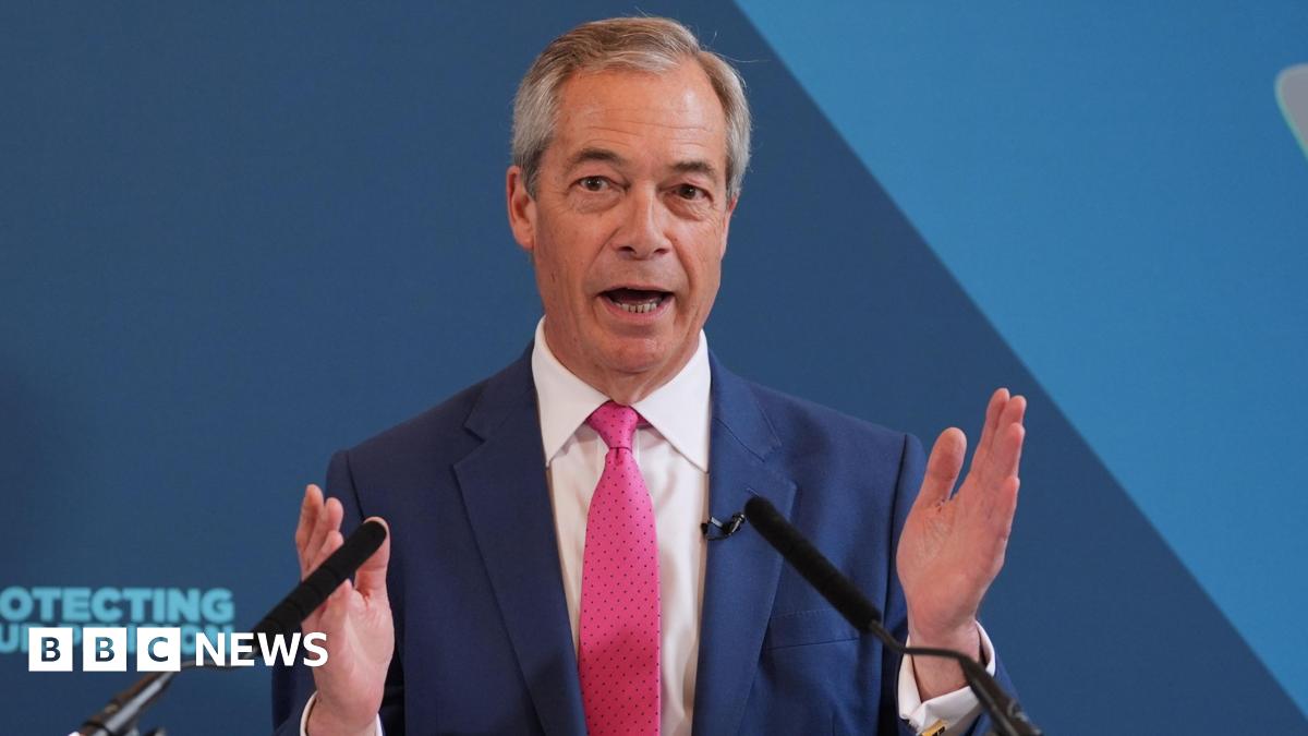 Reform UK leader Nigel Farage speaks during a press conference at the Wellington Hotel in central London.