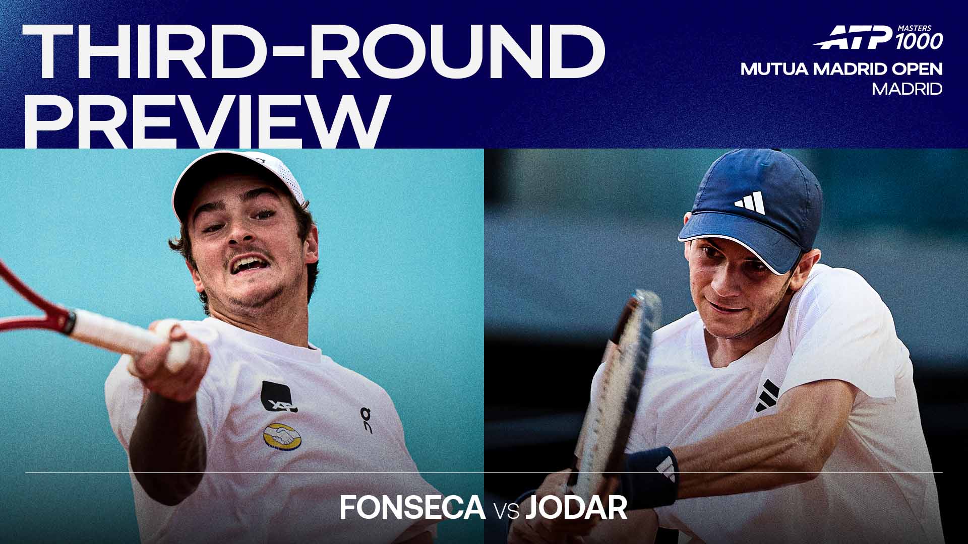 Joao Fonseca and Rafael Jodar will contest their first Lexus ATP Head2Head meeting on Sunday in Madrid.