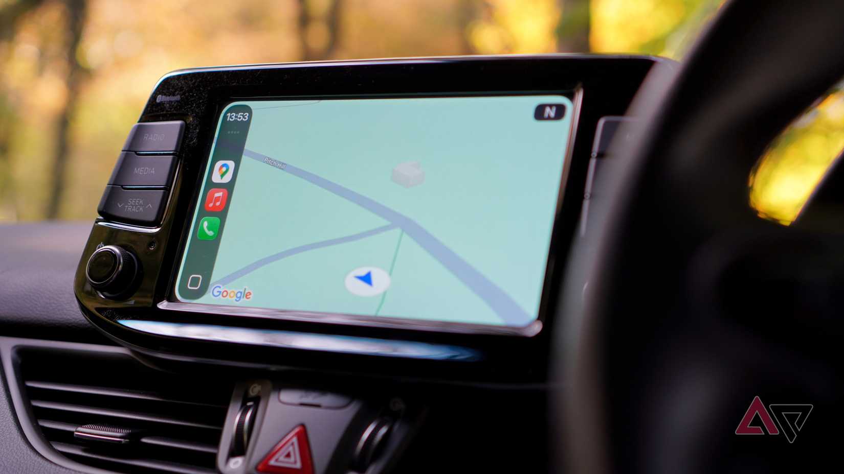 Google Maps running on Android Auto