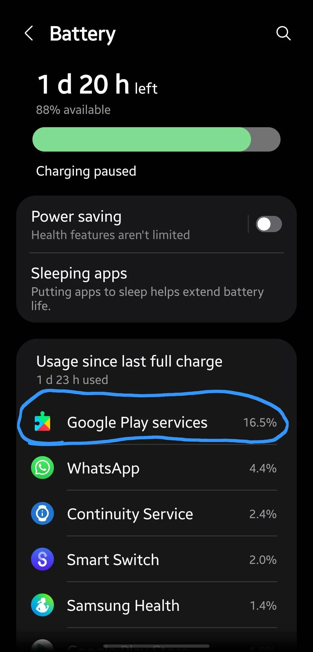 google play services draining galaxy watch battery