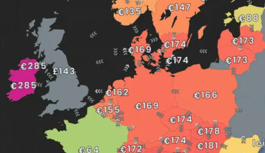 What does a price map tell us about energy costs in Ireland compared to Europe?
