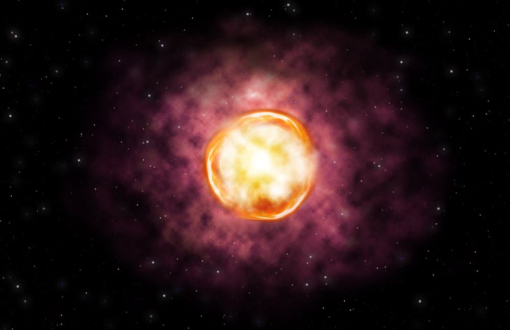 This illustration shows a pair-instability supernova explosion. These types of explosions leave nothing behind, not even a black hole. They can explain the black hole Forbidden Gap in black hole masses, according to new research. Image Credit: Gemini Observatory / NSF / AURA / Joy Pollard.