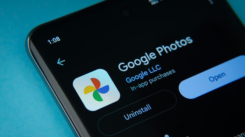 The Google Photos app from Google Playstore displayed on a smartphone screen