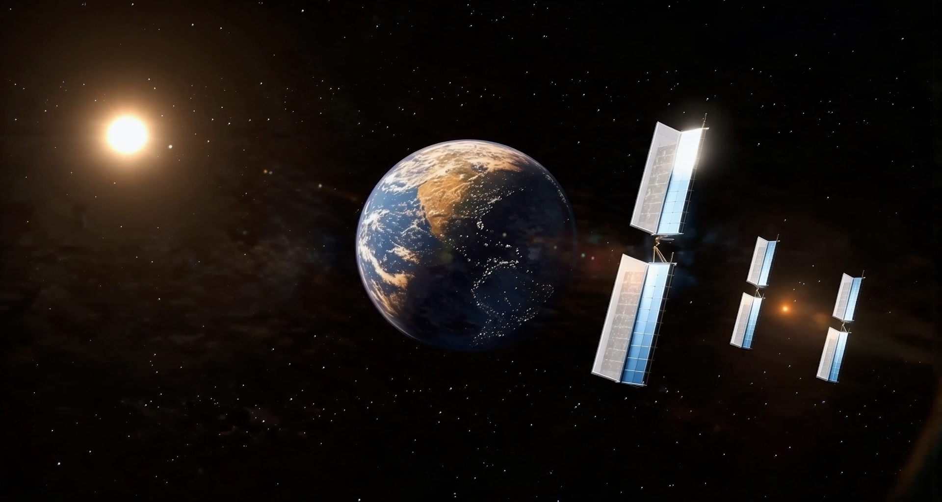 satellite beams down sunlight from space