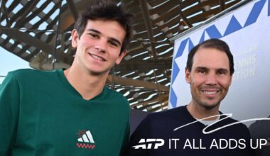 Rafael Jodar with Rafael Nadal at the 2025 Next Gen ATP Finals.