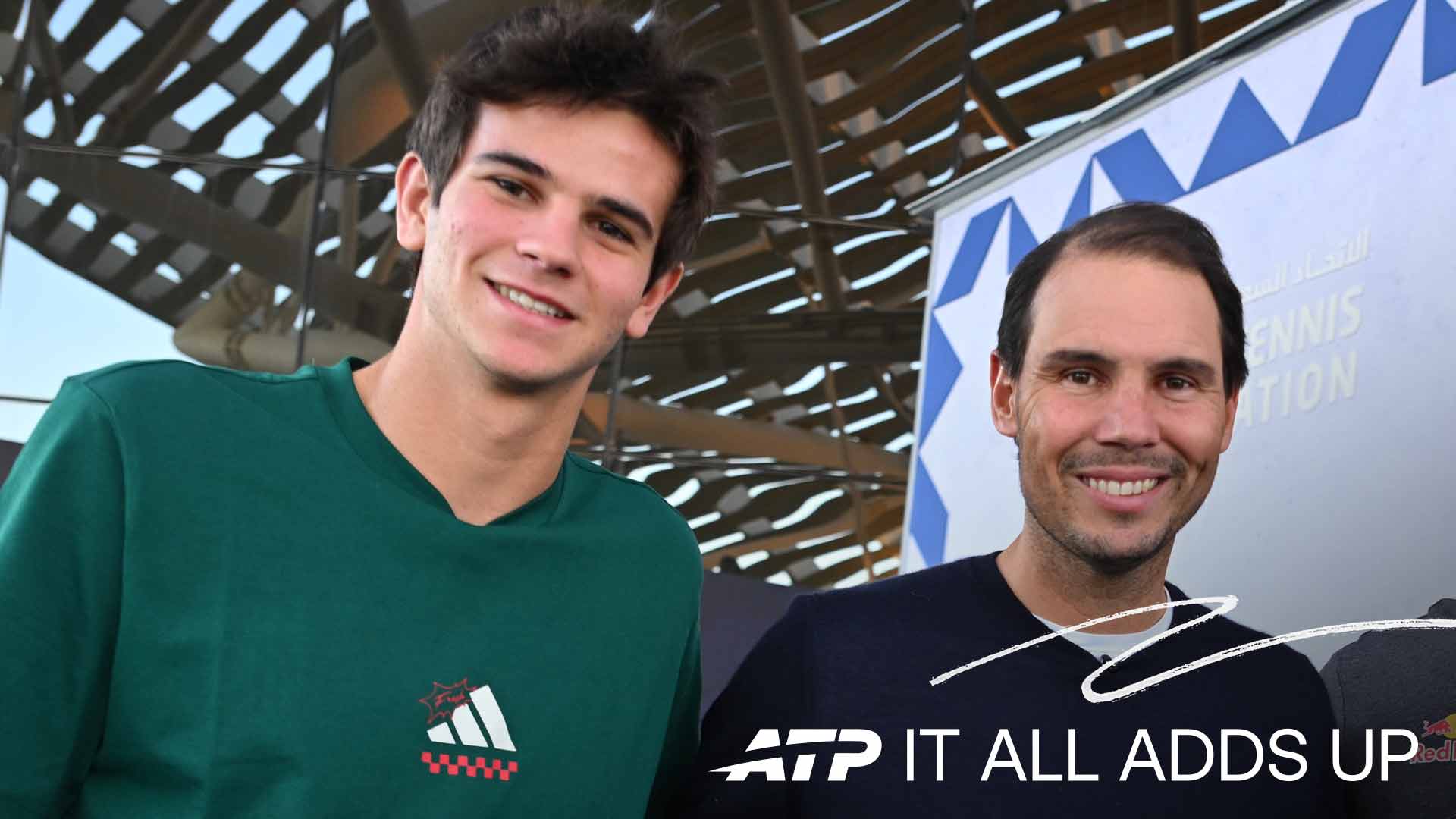 Rafael Jodar with Rafael Nadal at the 2025 Next Gen ATP Finals.