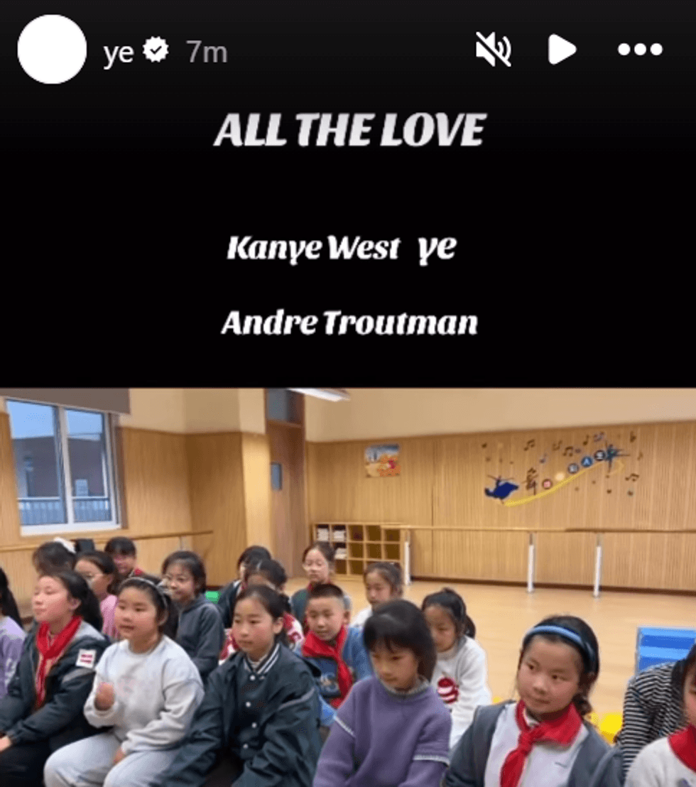 Kanye West Instagram story