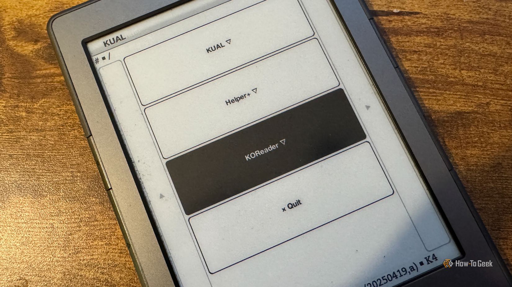 KOReader on a jailbroken Kindle 4.