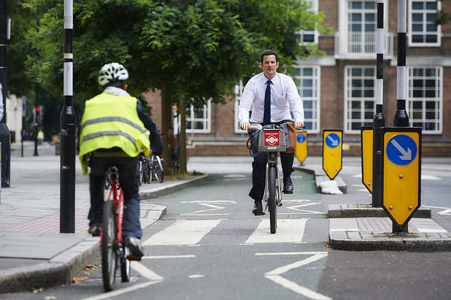 Camden protected cycle lane