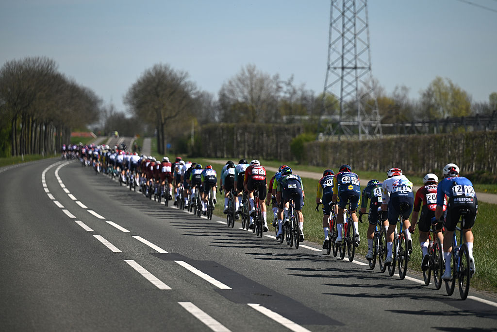 A general view of the peloton during the 114th Scheldeprijs 2026