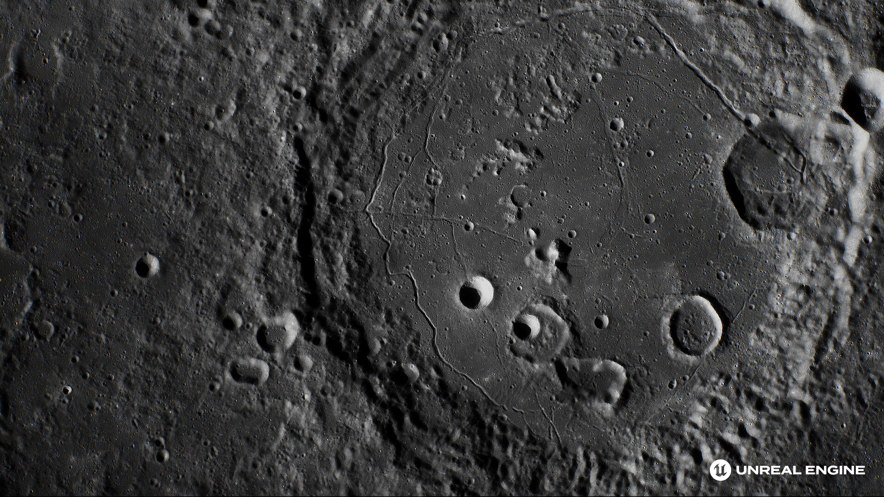 Unreal Engine 5 render of the moon's surface