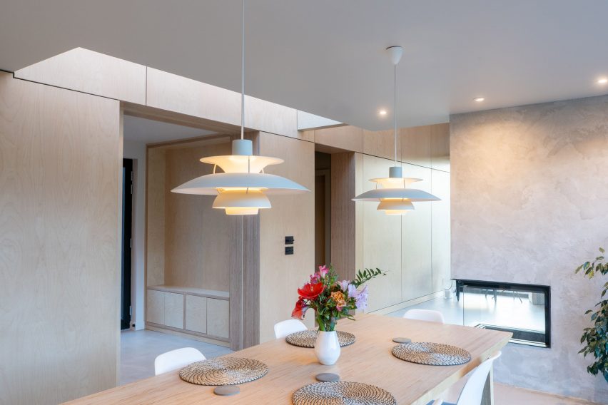 Dining space interior at Scottish home by Moxon Architects