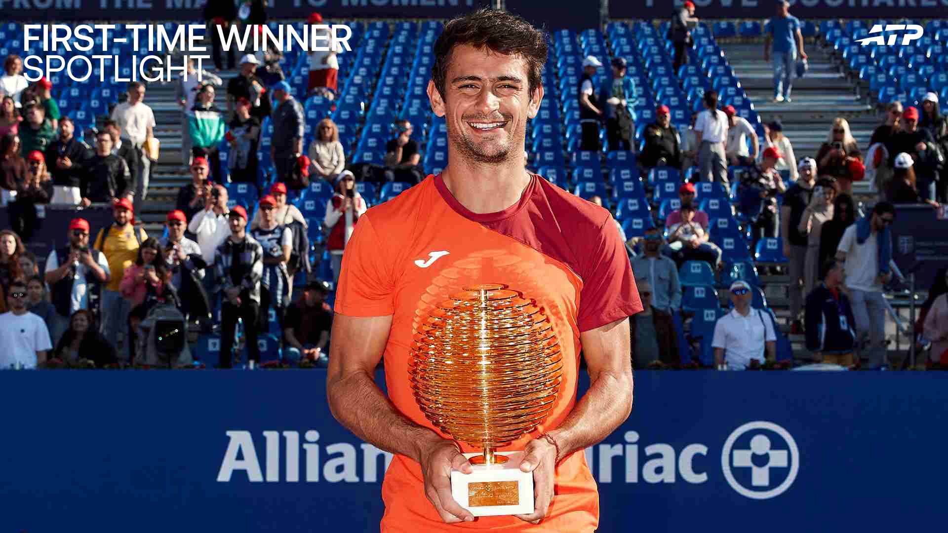 Mariano Navone celebrates after beating Daniel Merida Sunday for the Bucharest title.