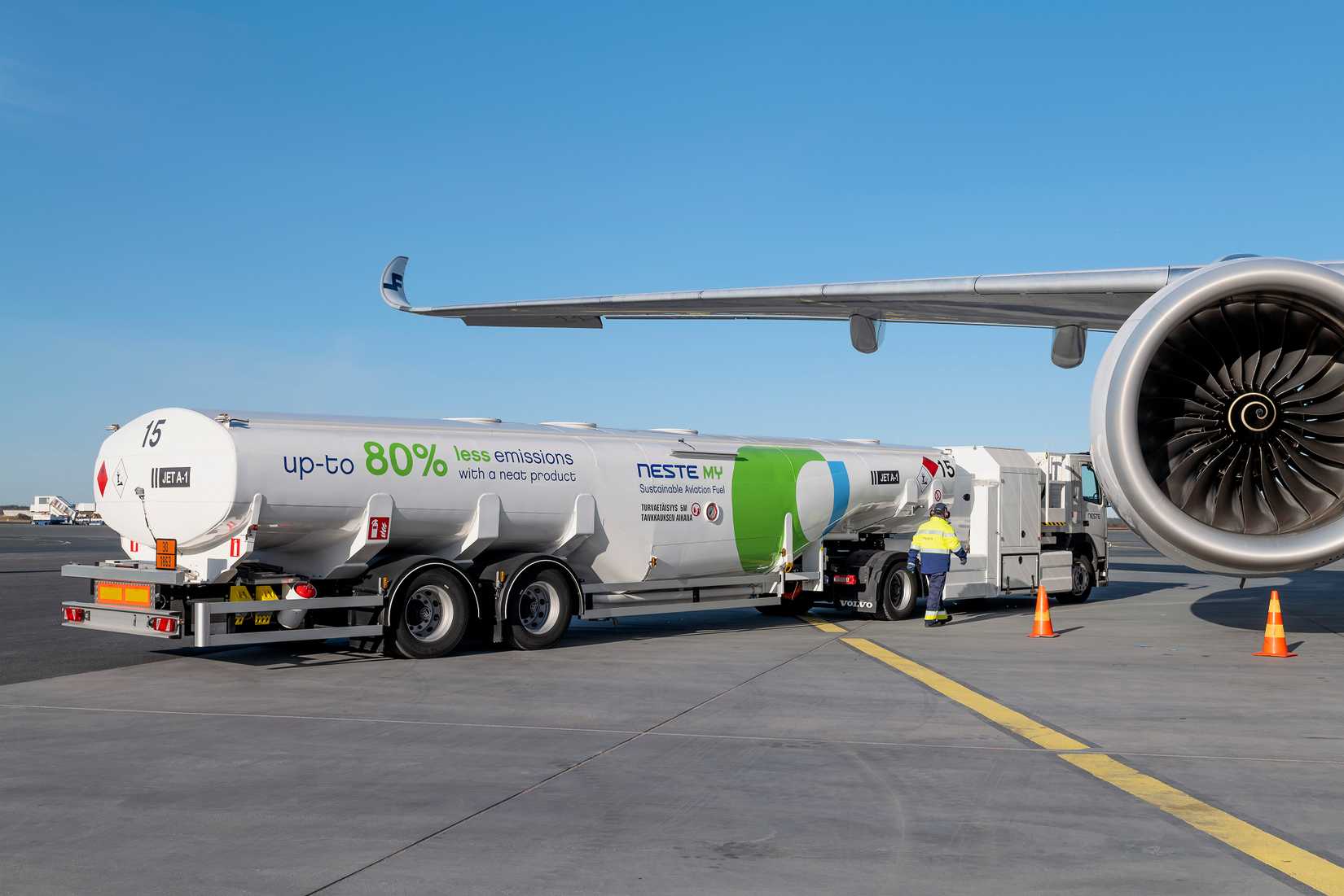 Neste Fuel Tanker with SAF Sustainable Aviation Fuel