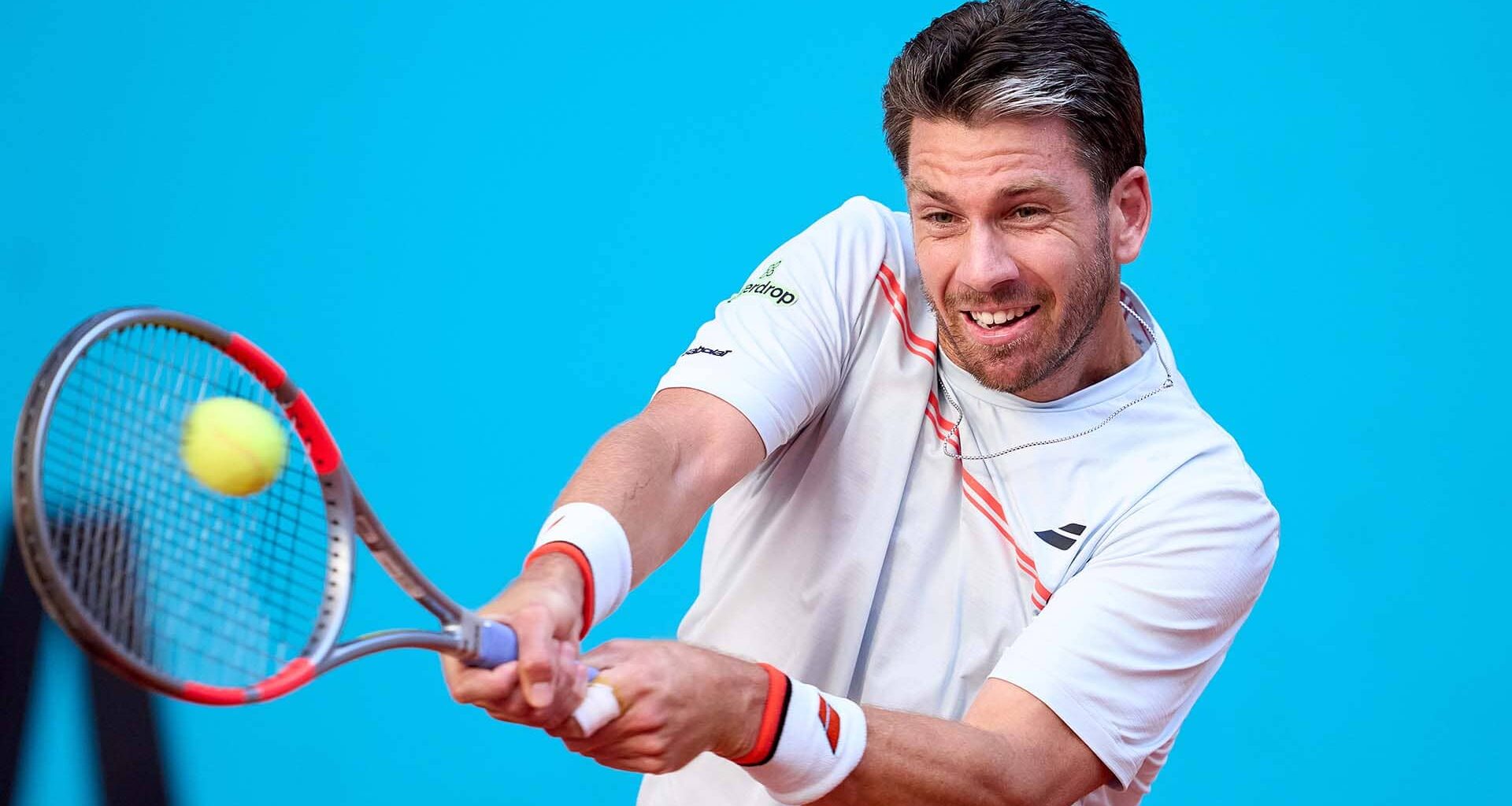 Cameron Norrie in action on Sunday at the Mutua Madrid Open.
