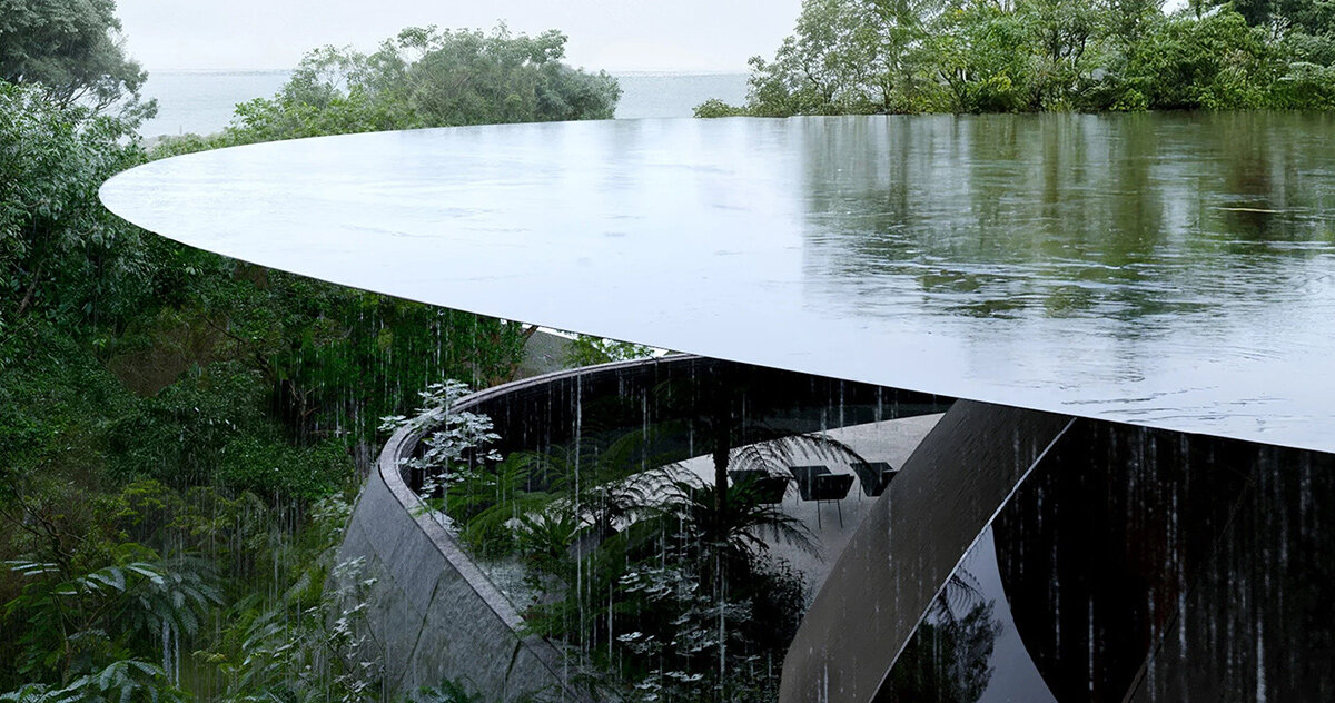 bowl-shaped rooftop mimicking rainfall tops NOT A HOTEL winner