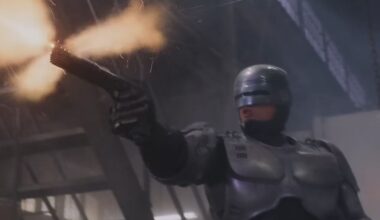 RoboCop firing his gun