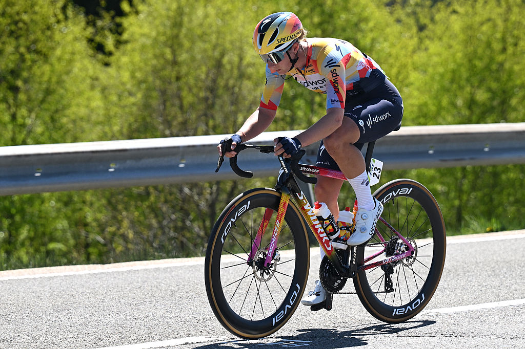 Femke Gerritse (SD Worx - Protime) attacks during the 10th Liege - Bastogne - Liege Femmes 2026. (Photo by Luc Claessen/Getty Images)