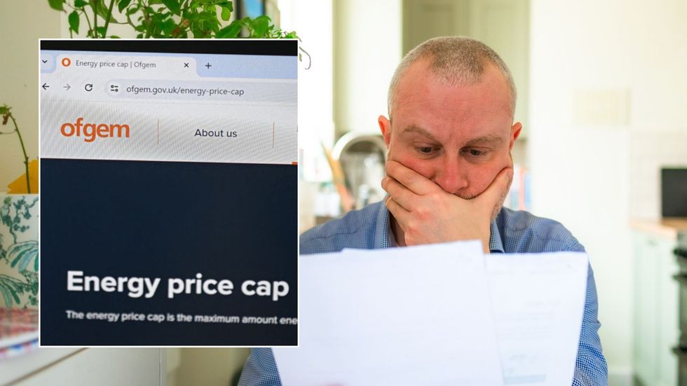 Ofgem website and man looking at letter