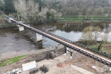 Aerial view of the new tram bridge Pic: Mark Ashmore