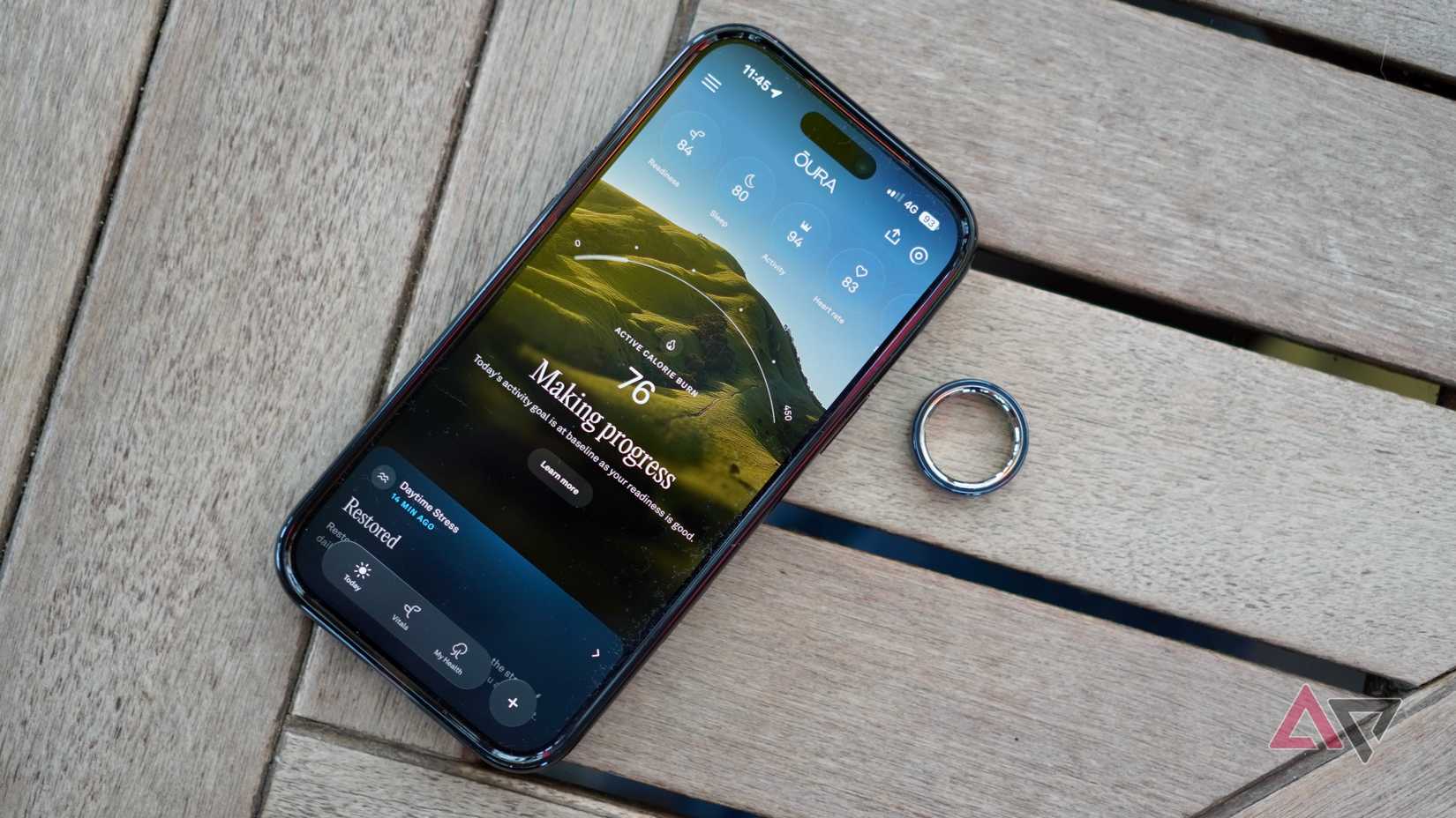 The newly designed Oura Ring app