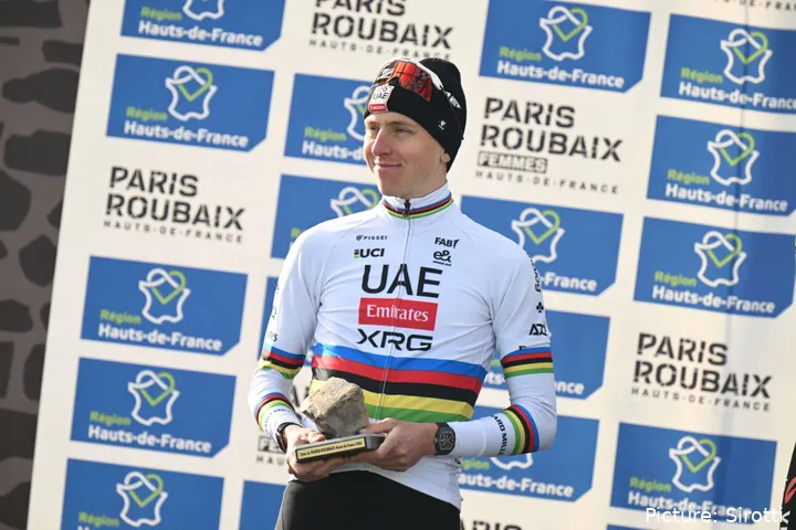 Tadej Pogacar at the 2026 Paris-Roubaix