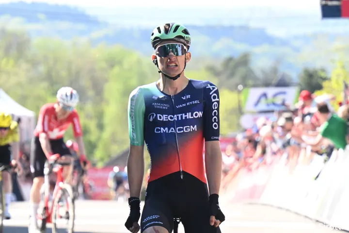 Paul Seixas crosses the line at La Fleche Wallonne 2026