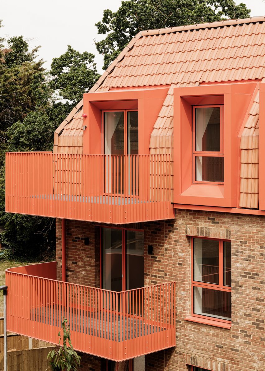 London housing with mansard roof