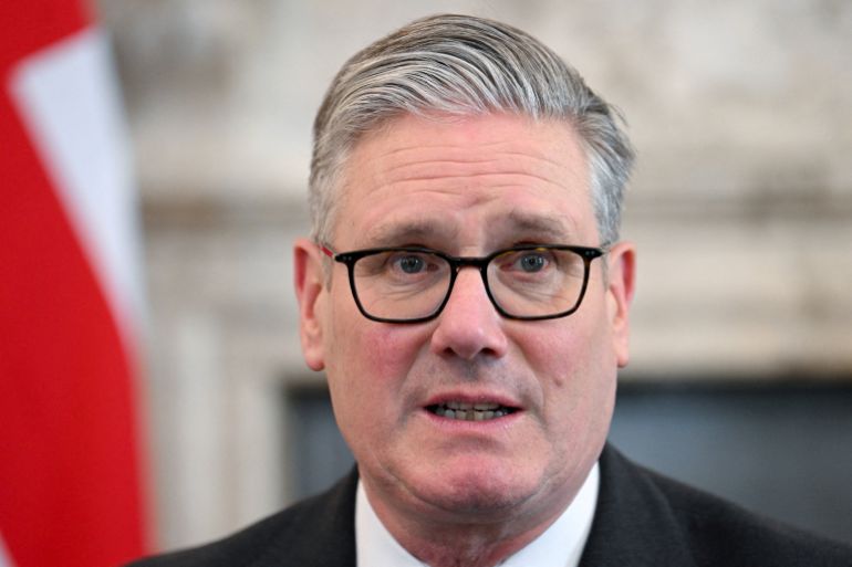 FILE PHOTO: Britain's Prime Minister Keir Starmer attends a meeting to discuss the U.S.-Israeli conflict with Iran and the impact on the Strait of Hormuz, in London, Britain, March 30, 2026. REUTERS/Jaimi Joy/Pool/File Photo