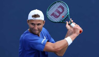 Leandro Riedi, pictured above at the 2025 US Open, is No. 129 in the PIF ATP Rankings.