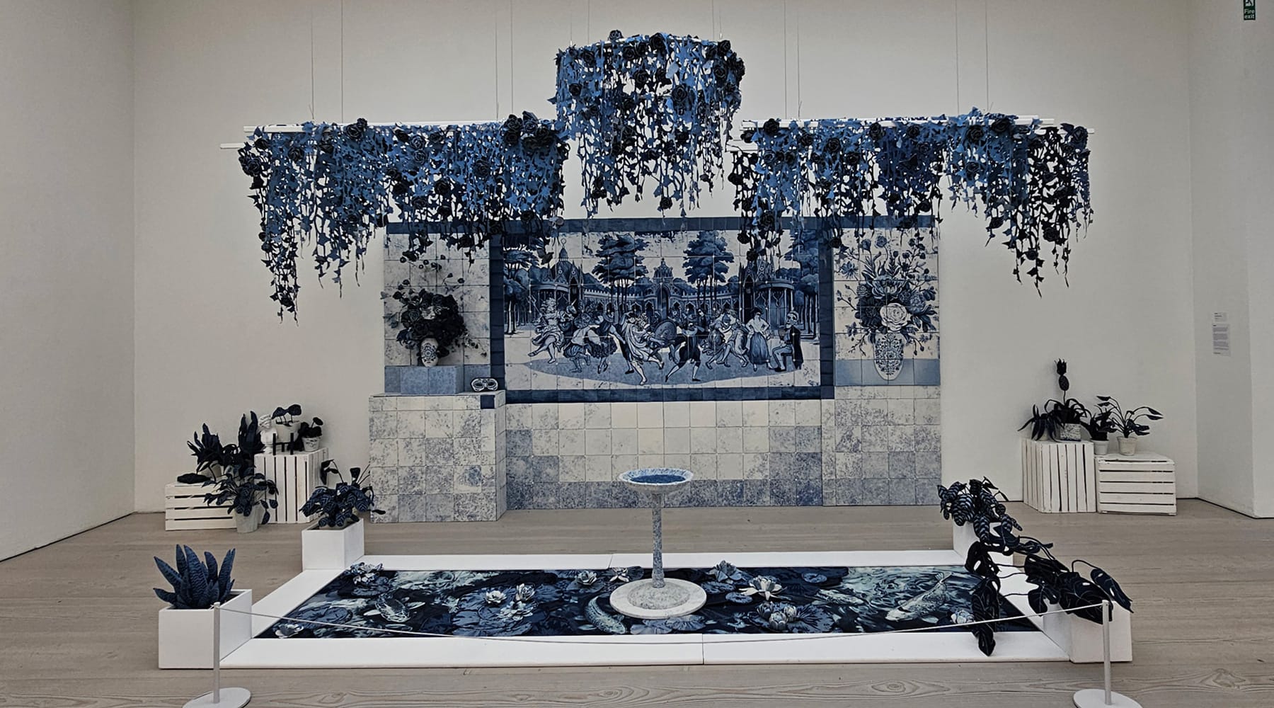 Denim gardens and gauze portraits feature in free London textile exhibition