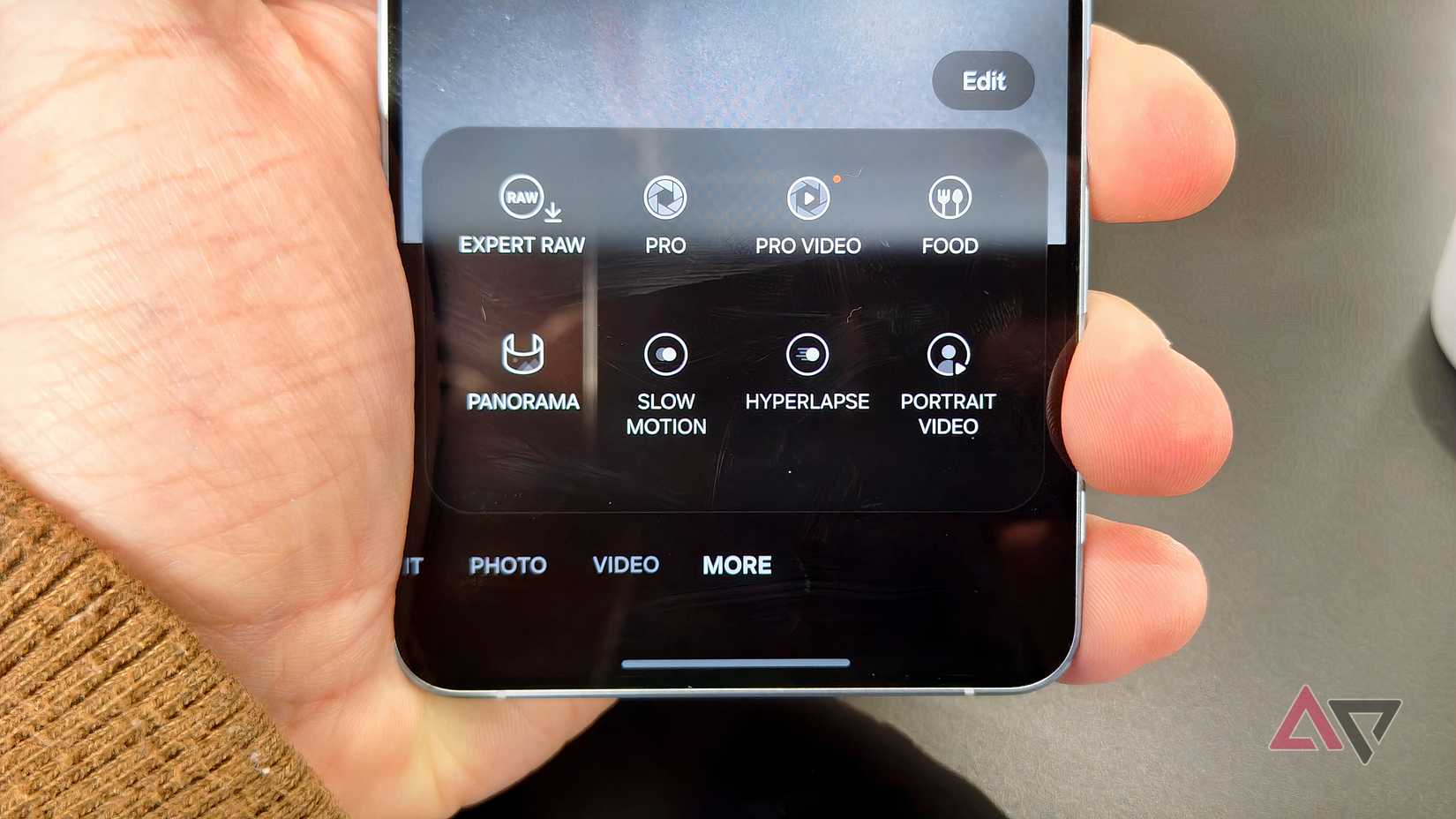 A Samsung Galaxy S26 Plus smartphone showing the camera modes