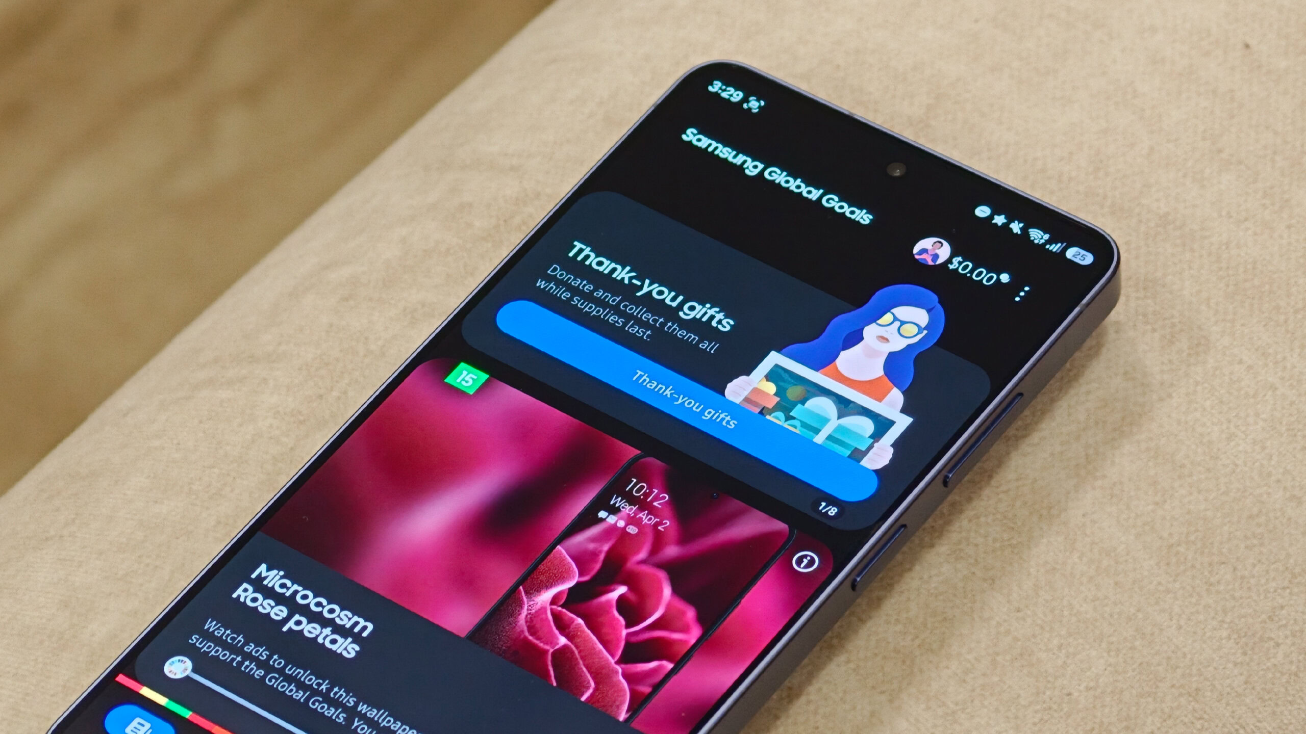 Global Goals app on Samsung phones