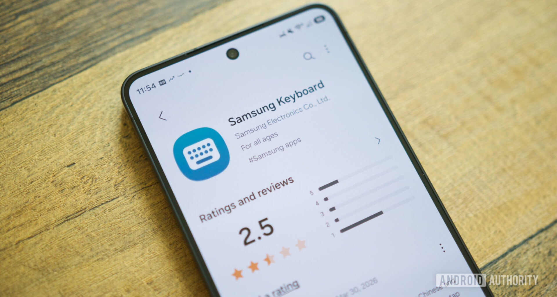Samsung Keyboard listing in the Galaxy app store.