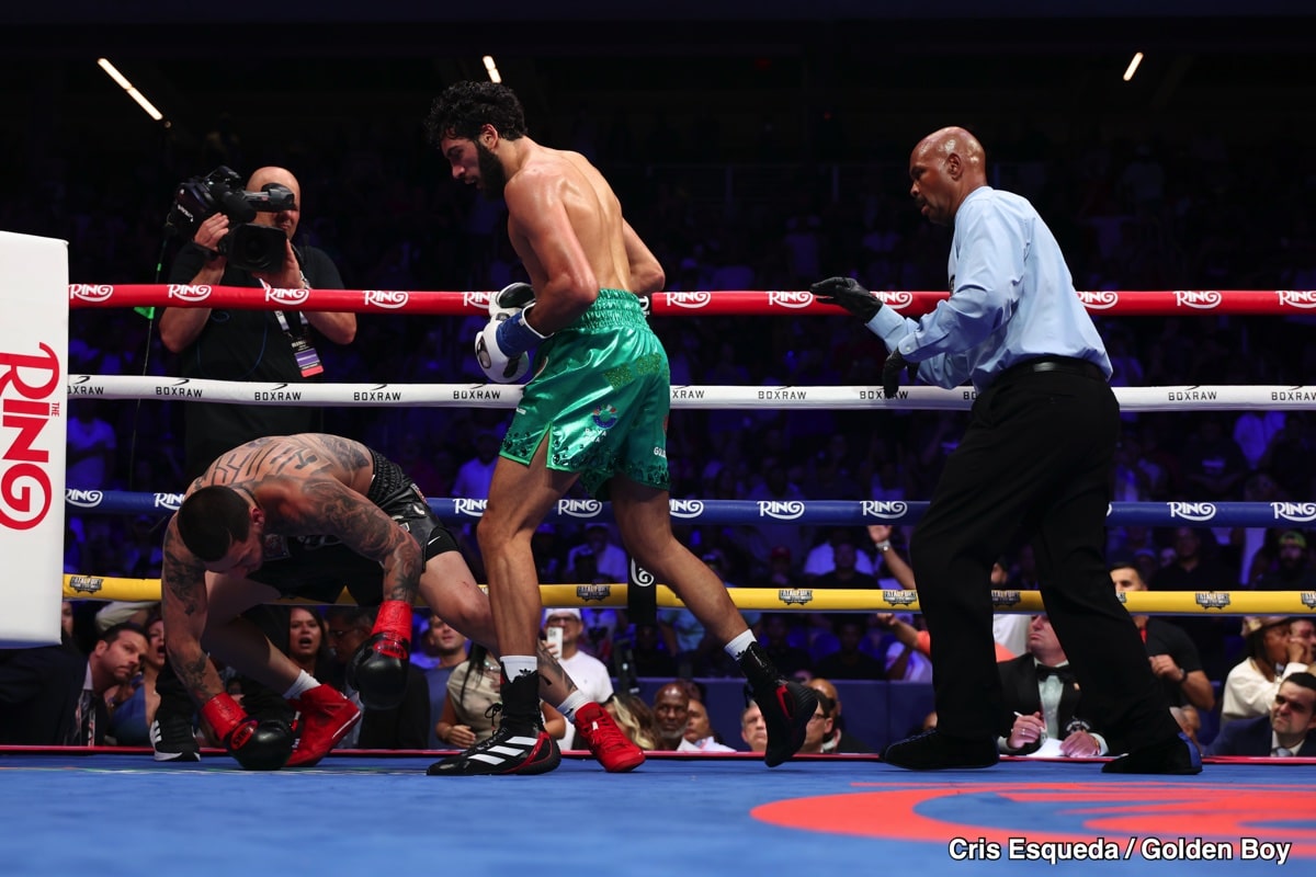 Edgar Berlanga Claims He Was Winning Before Sheeraz Stoppage