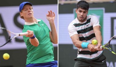 Jannik Sinner and Carlos Alcaraz are on the entry list for Roland Garros in 2026.