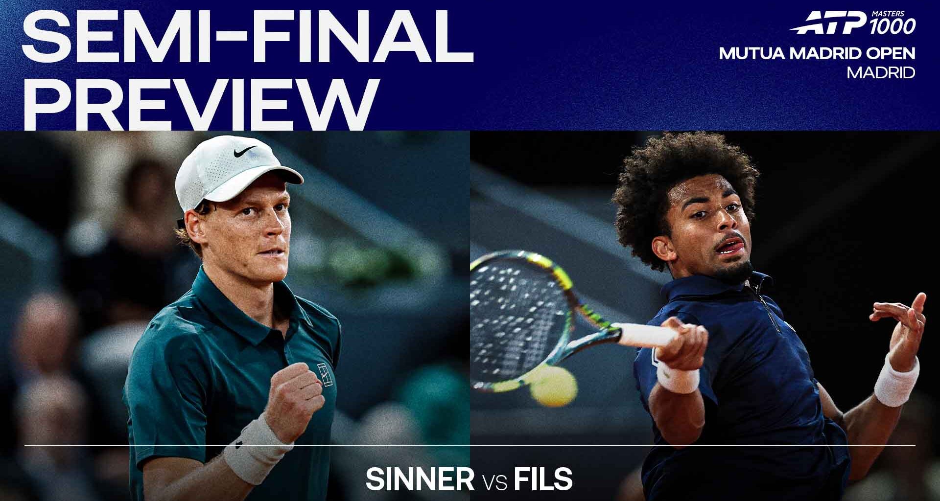 Jannik Sinner leads Arthur Fils 1-0 in their Lexus ATP Head2Head series.