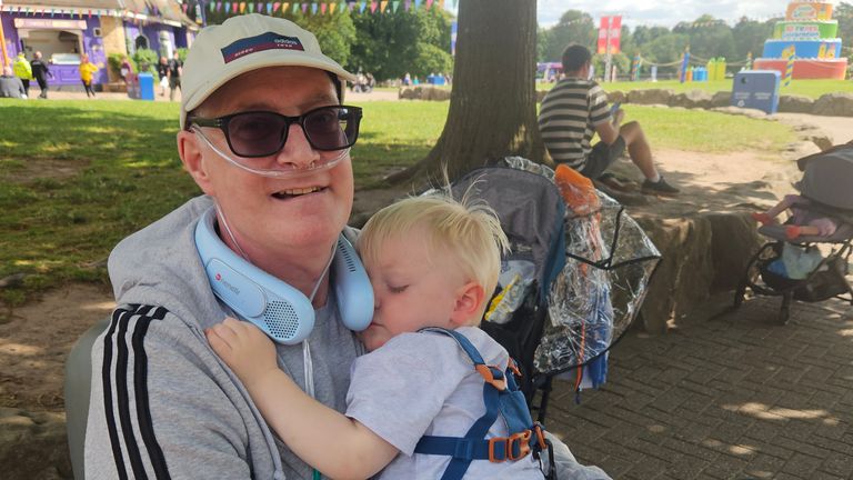 The 53-year-old and his son Daniel. Pic: PA