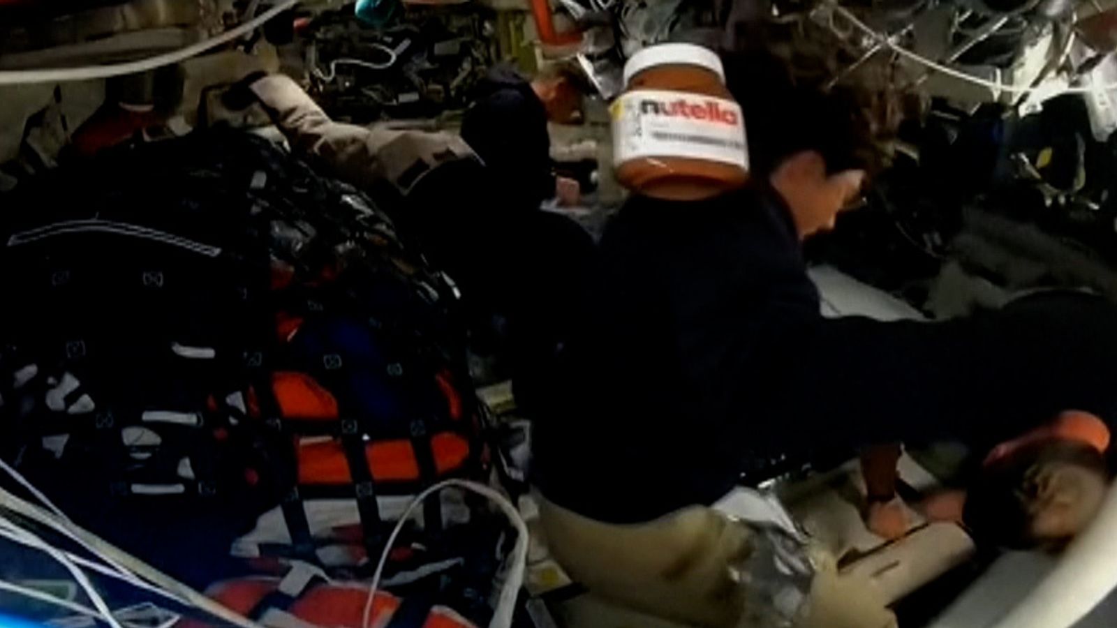 Nutella floats around spacecraft - Sky News