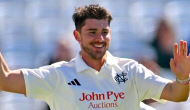Josh Tongue took 5-91 for Nottinghamshire on day one against Warwickshire at Edgbaston (pic: Simon Trafford)