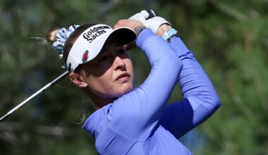 Nelly Korda in action at the Aramco Championship (AP Photo/Ian Maule)